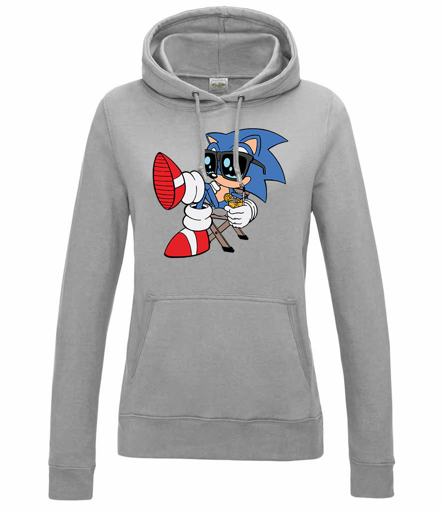 sonic Sportszürke Női Kapucnis Pulóver