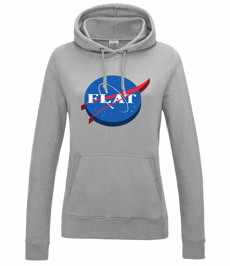 nasa logo flat humor Sportszürke Női Kapucnis Pulóver