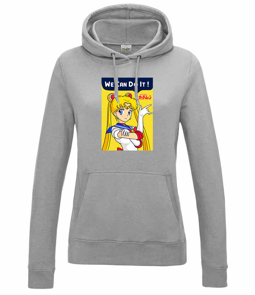 sailor moon Sportszürke Női Kapucnis Pulóver
