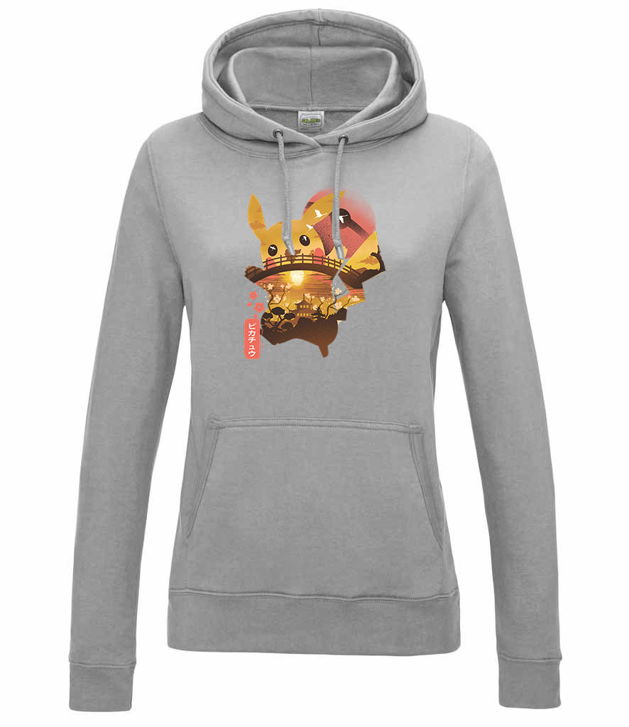 pikachu japán Sportszürke Női Kapucnis Pulóver