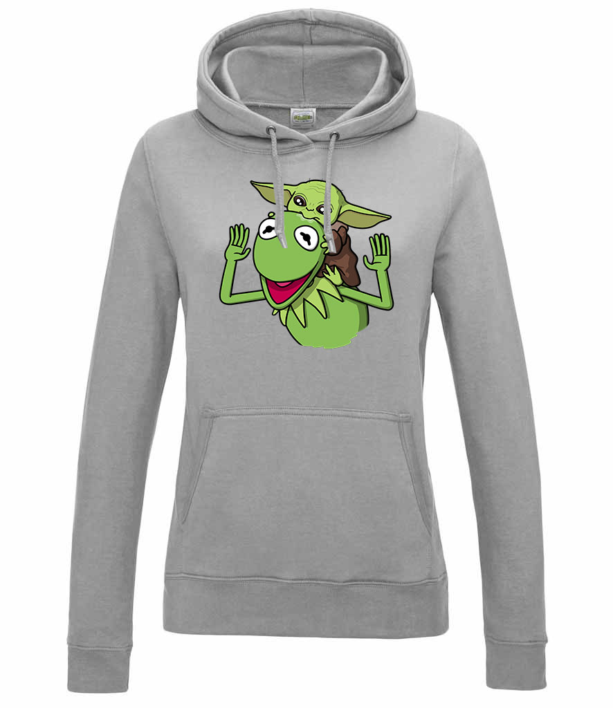 baba yoda baby yoda froggy breki béka Sportszürke Női Kapucnis Pulóver