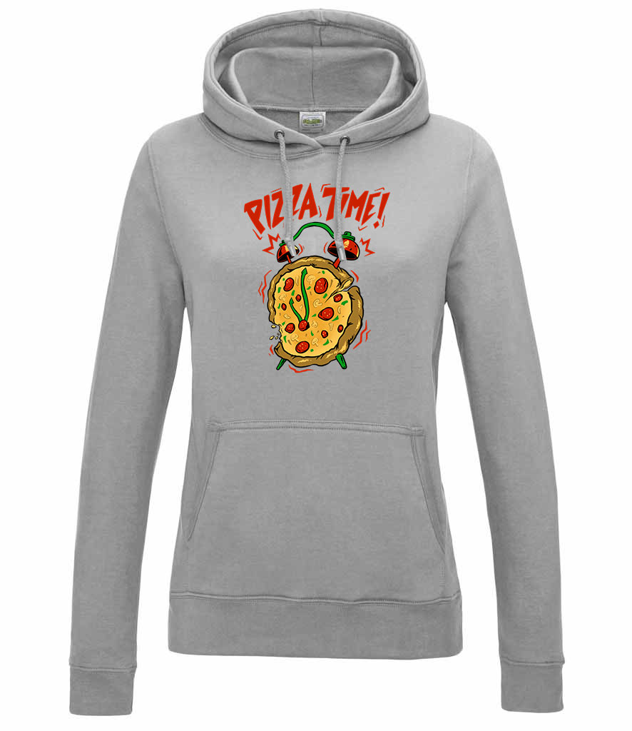 pizza time  Sportszürke Női Kapucnis Pulóver