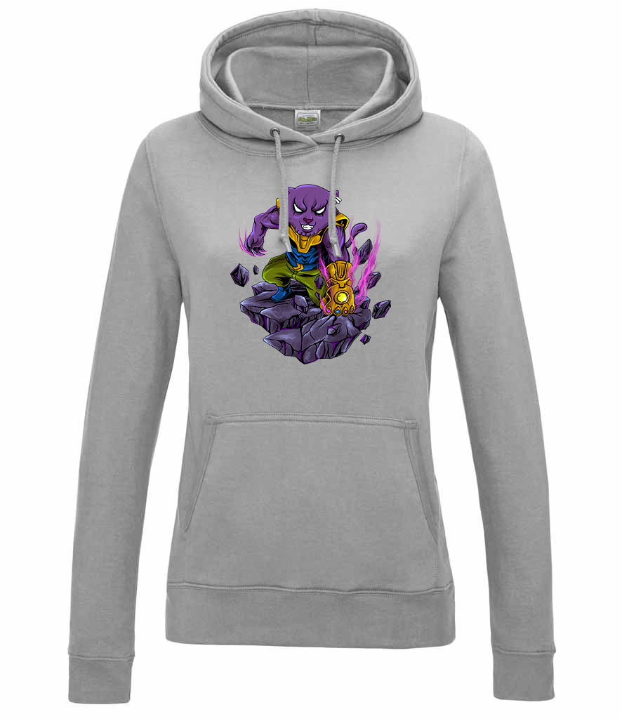 thanos macska Sportszürke Női Kapucnis Pulóver