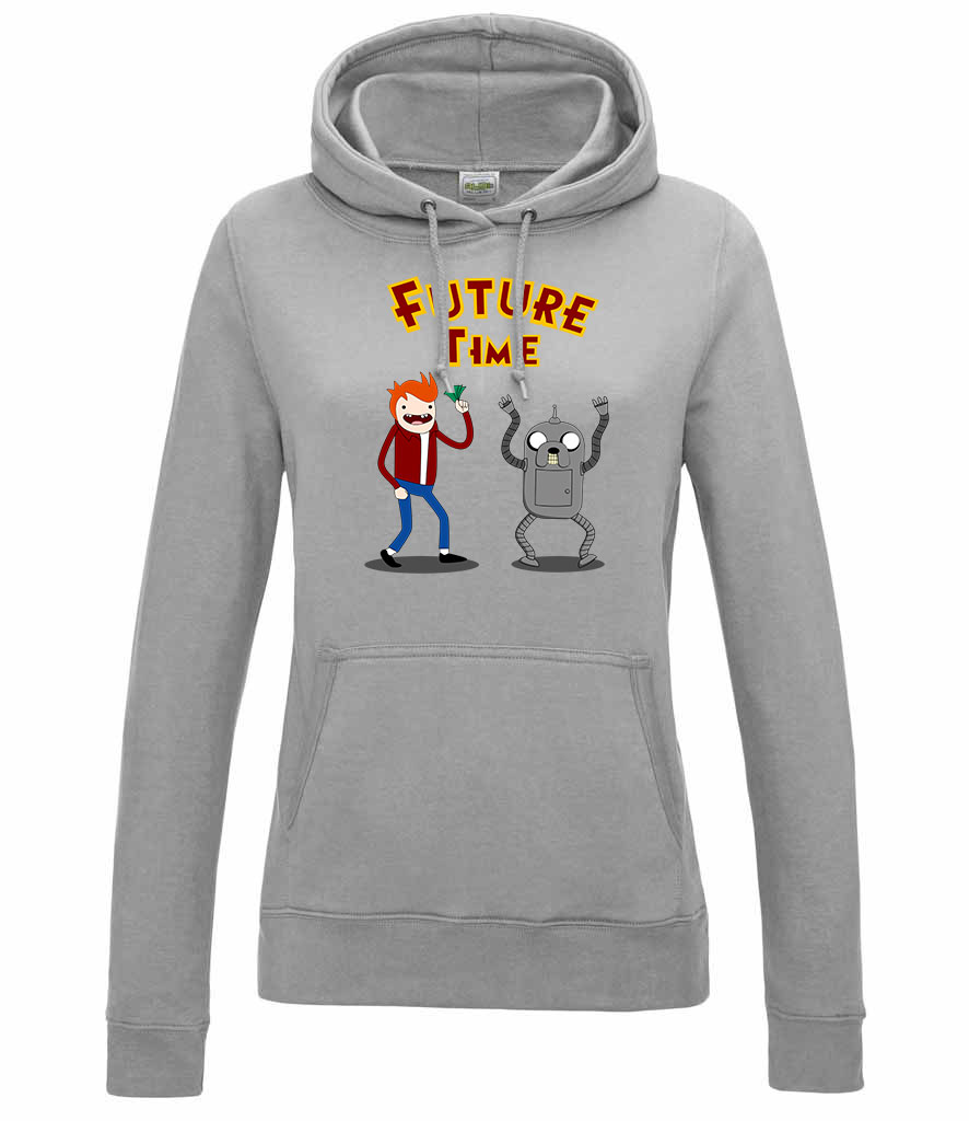 futurama adventure time Sportszürke Női Kapucnis Pulóver