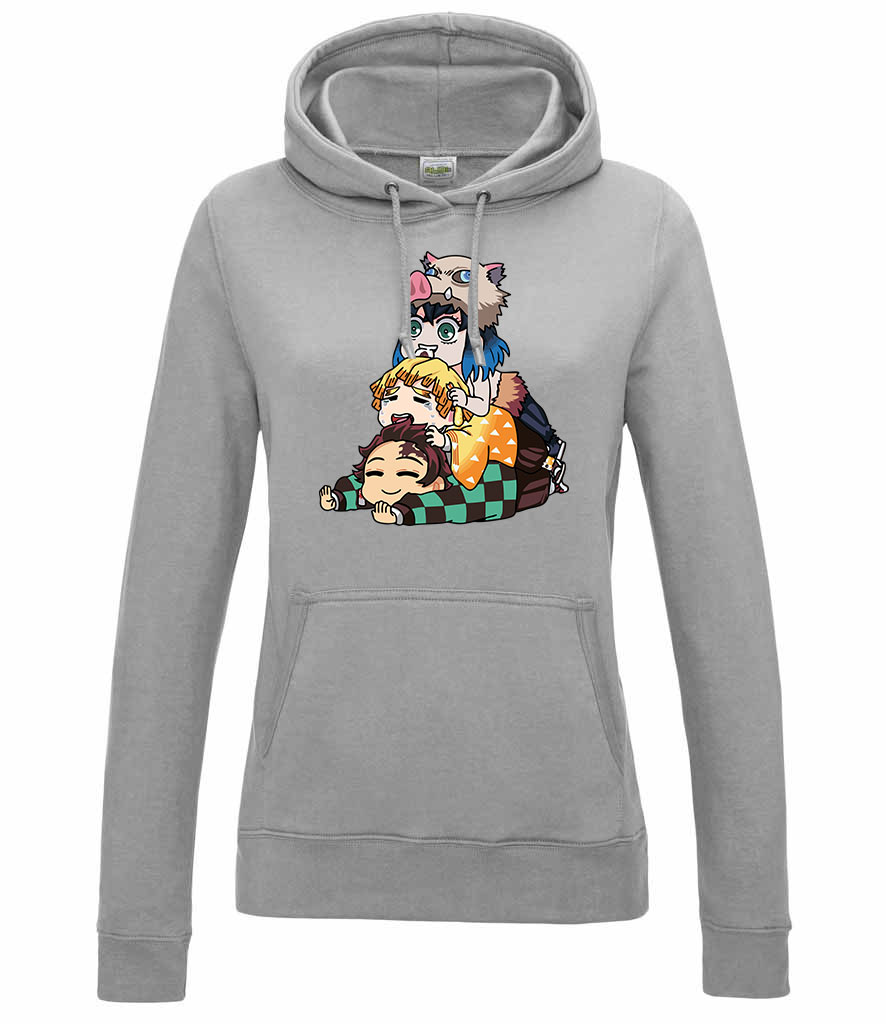 demon slayer Sportszürke Női Kapucnis Pulóver