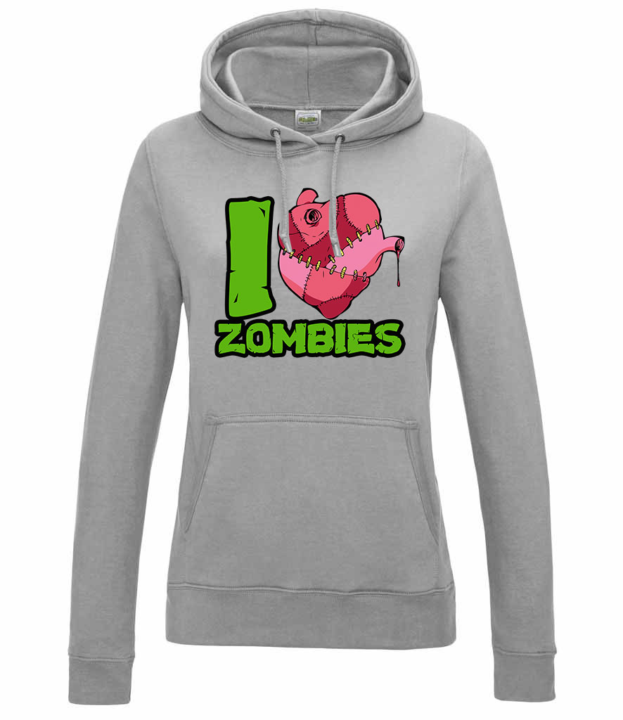 zombi zombis Sportszürke Női Kapucnis Pulóver