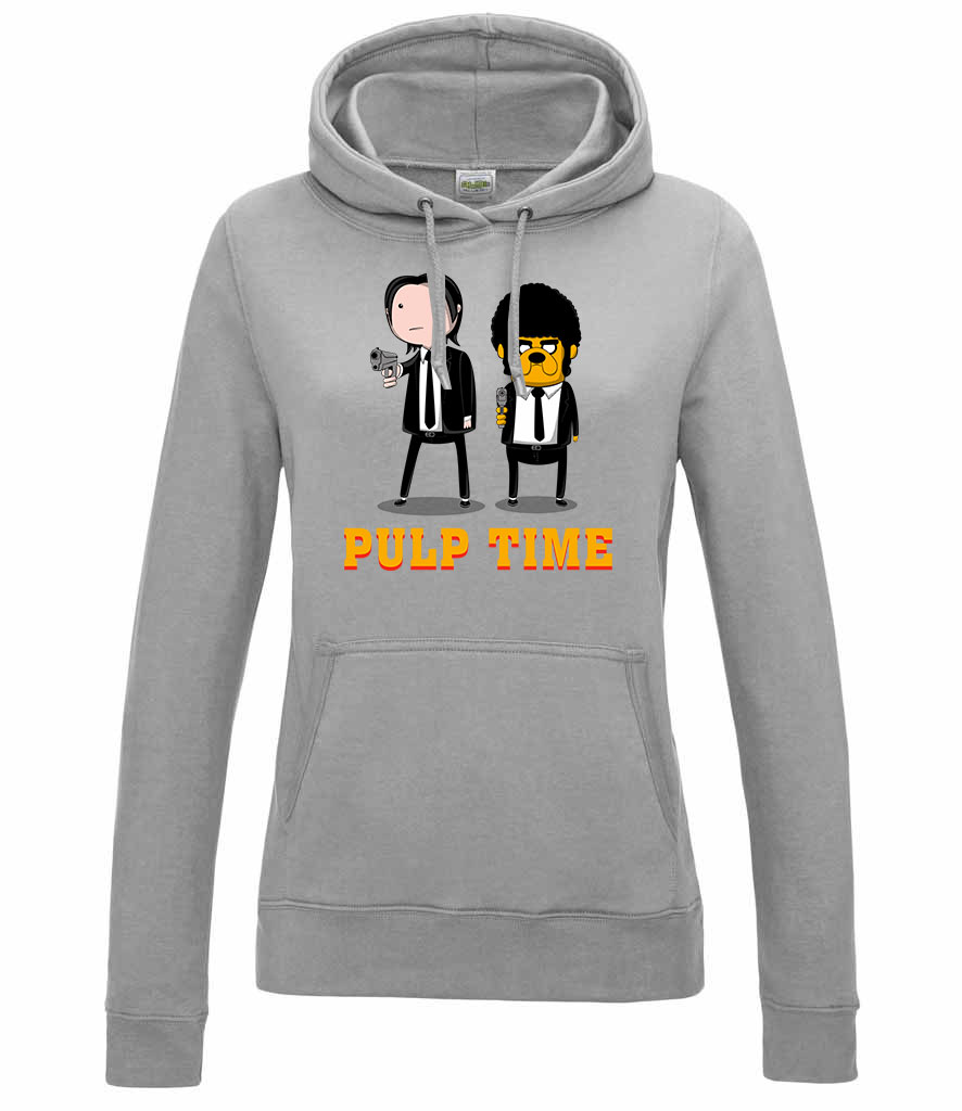 adventure time pulp fiction Sportszürke Női Kapucnis Pulóver