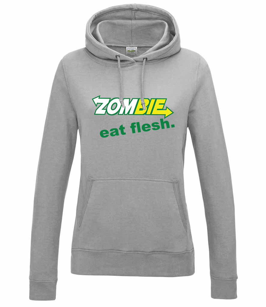 zombie zombis zombik Sportszürke Női Kapucnis Pulóver
