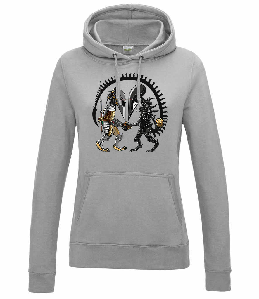 Alien vs Predator Sportszürke Női Kapucnis Pulóver