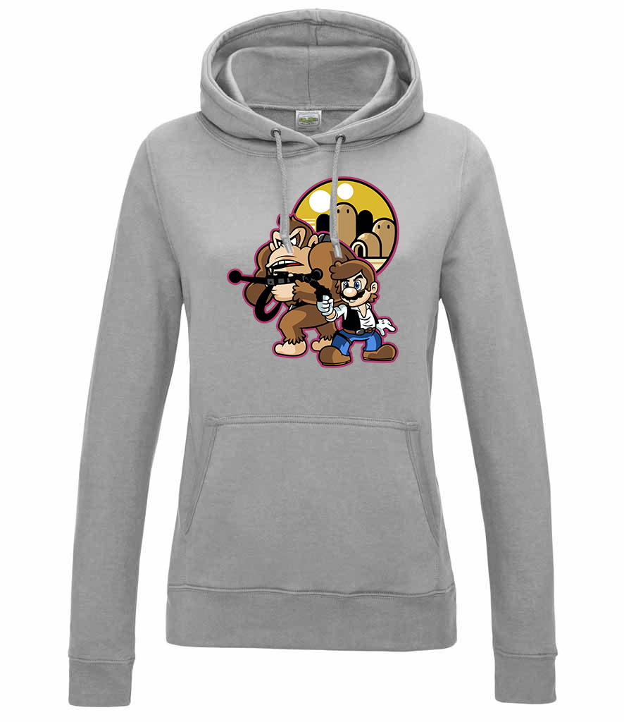 super mario donkey kong han solo Sportszürke Női Kapucnis Pulóver