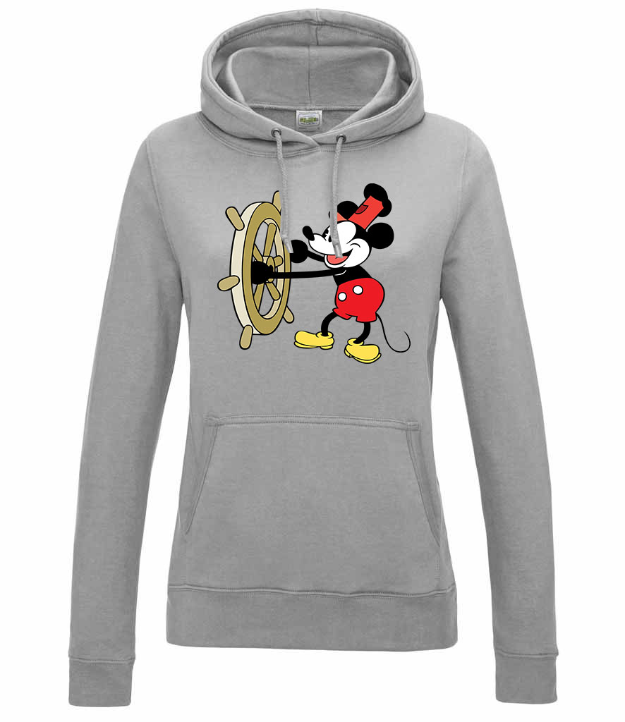 steamboat willie mickey egér Sportszürke Női Kapucnis Pulóver