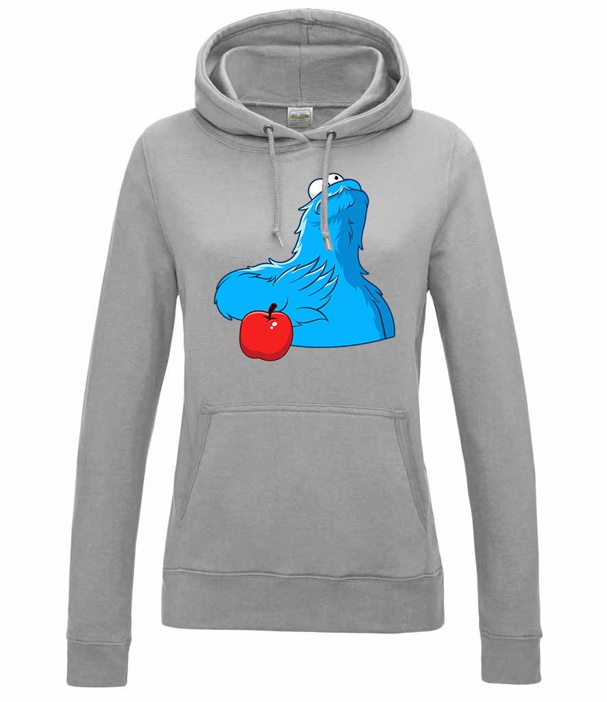 sütiszörny cookie monster alma Sportszürke Női Kapucnis Pulóver