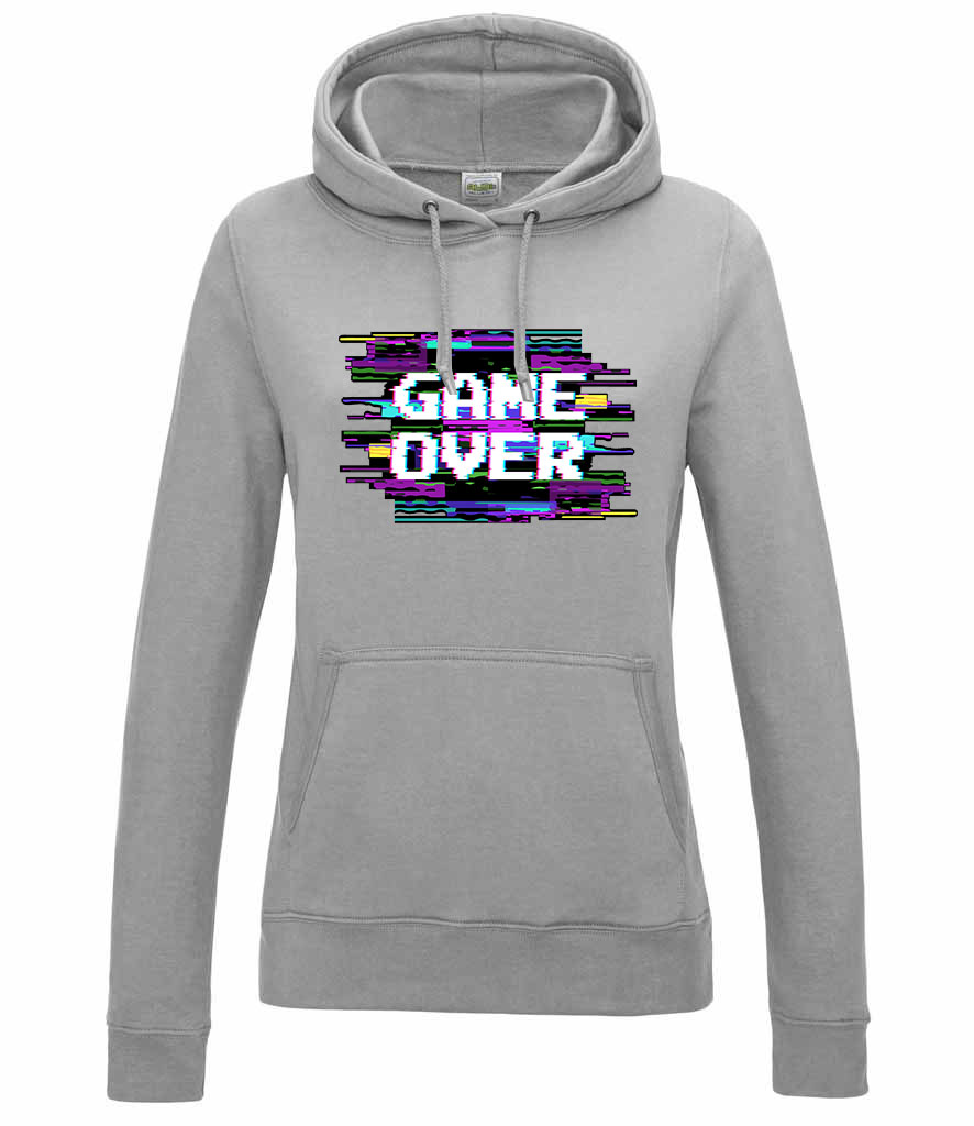game over gamer Sportszürke Női Kapucnis Pulóver