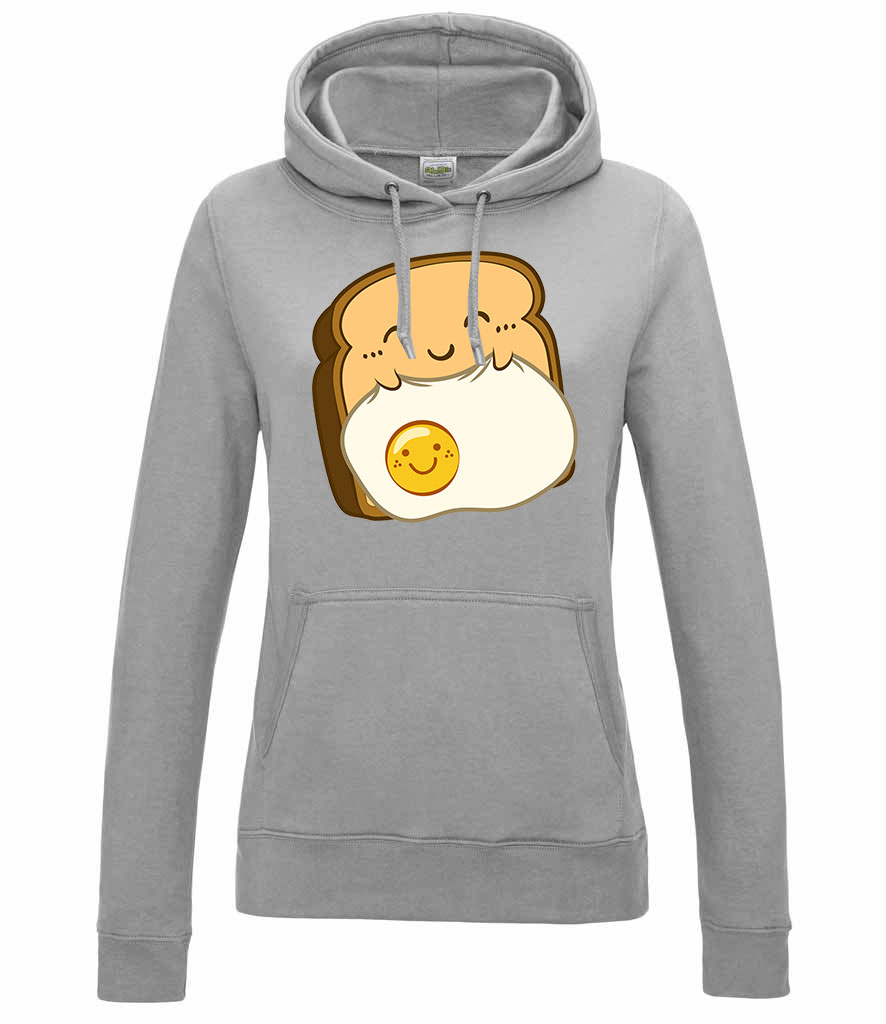 toast kenéyr tojás humor Sportszürke Női Kapucnis Pulóver