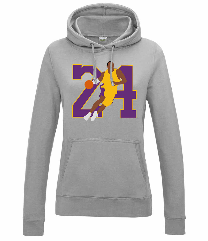 kobe bryant 24 nba kosár kosaras lakers Sportszürke Női Kapucnis Pulóver