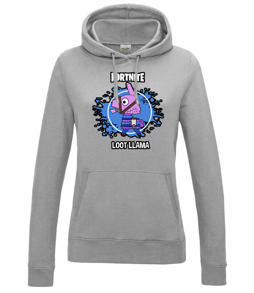 loot láma fortnite Sportszürke Női Kapucnis Pulóver