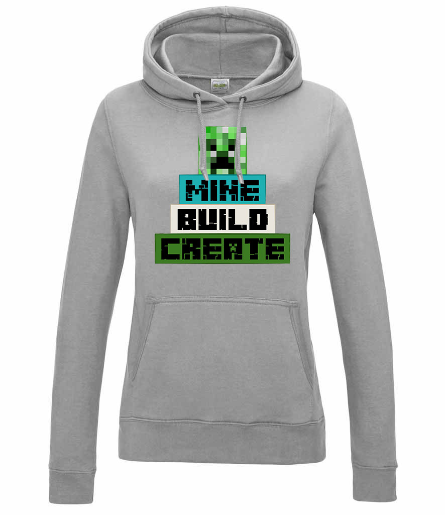 minecraft creeper Sportszürke Női Kapucnis Pulóver