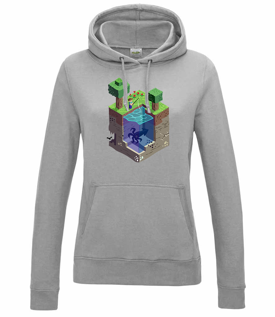 minecraft Sportszürke Női Kapucnis Pulóver