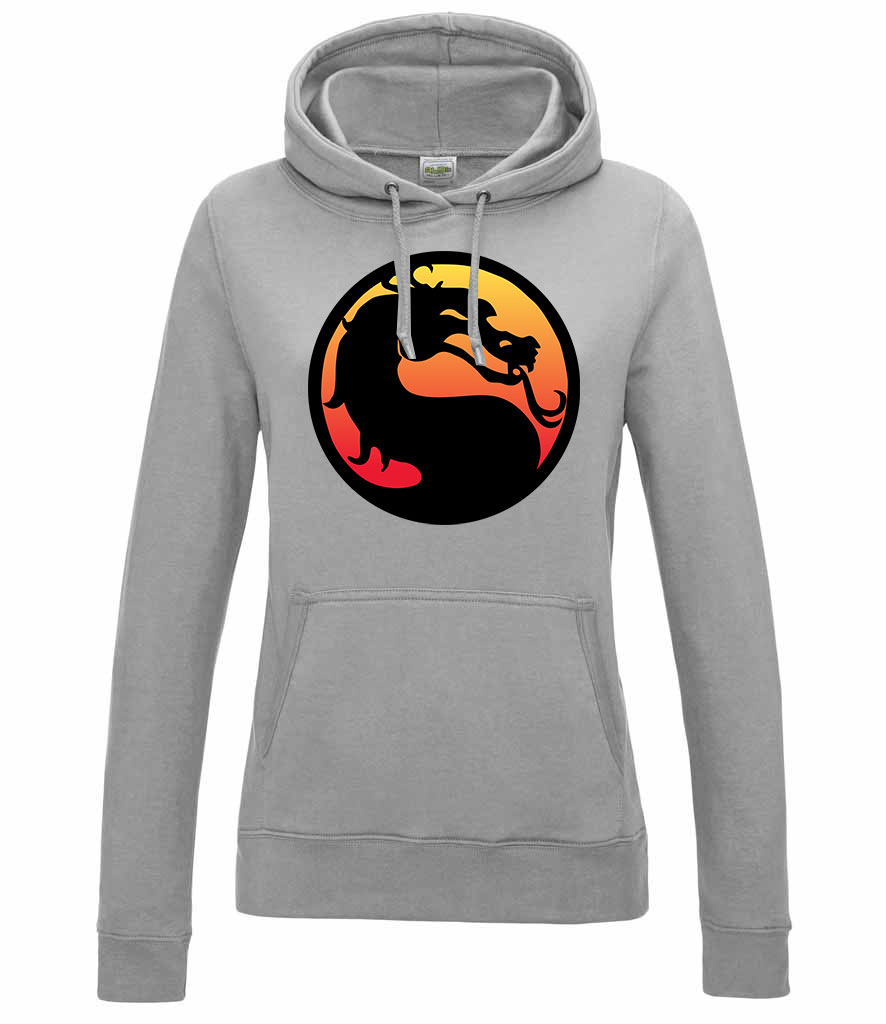 mortal kombat Sportszürke Női Kapucnis Pulóver