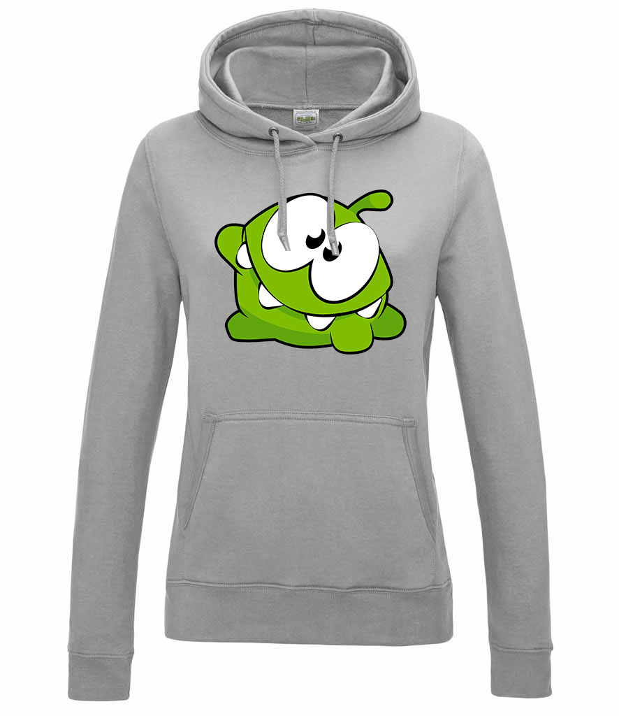 om nom Sportszürke Női Kapucnis Pulóver
