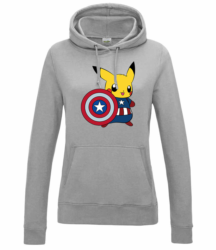 pokemon pikachu Sportszürke Női Kapucnis Pulóver