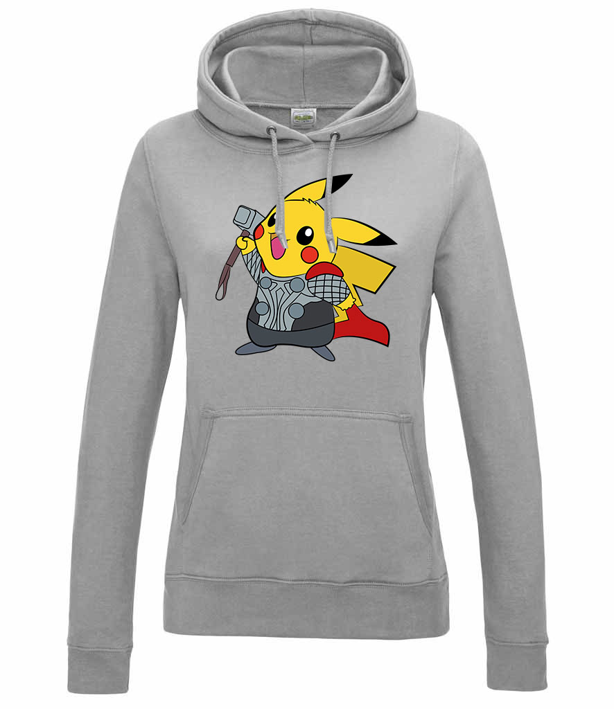 pokemon pikachu Sportszürke Női Kapucnis Pulóver
