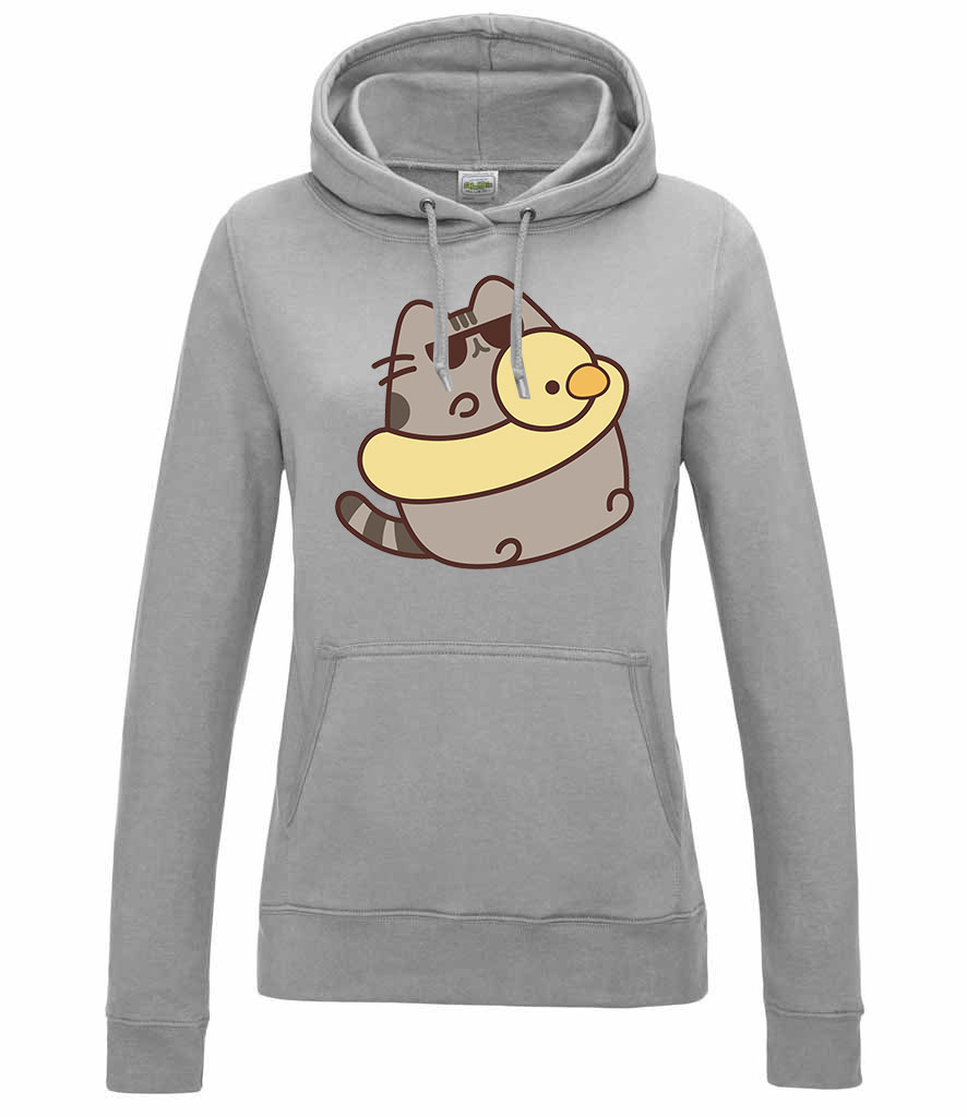 nyár nyaralás szemüveg pusheen macska macskás cica cicás Sportszürke Női Kapucnis Pulóver