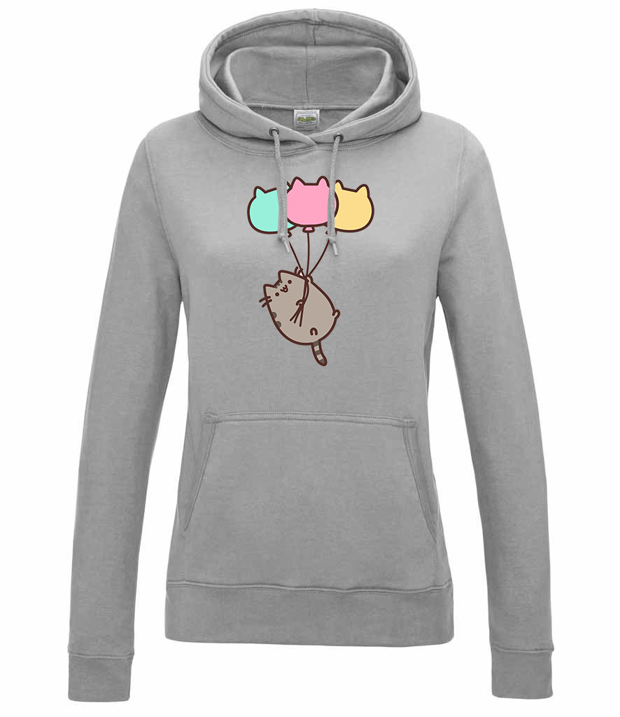 pusheen lufi macska macskás cica cicás Sportszürke Női Kapucnis Pulóver
