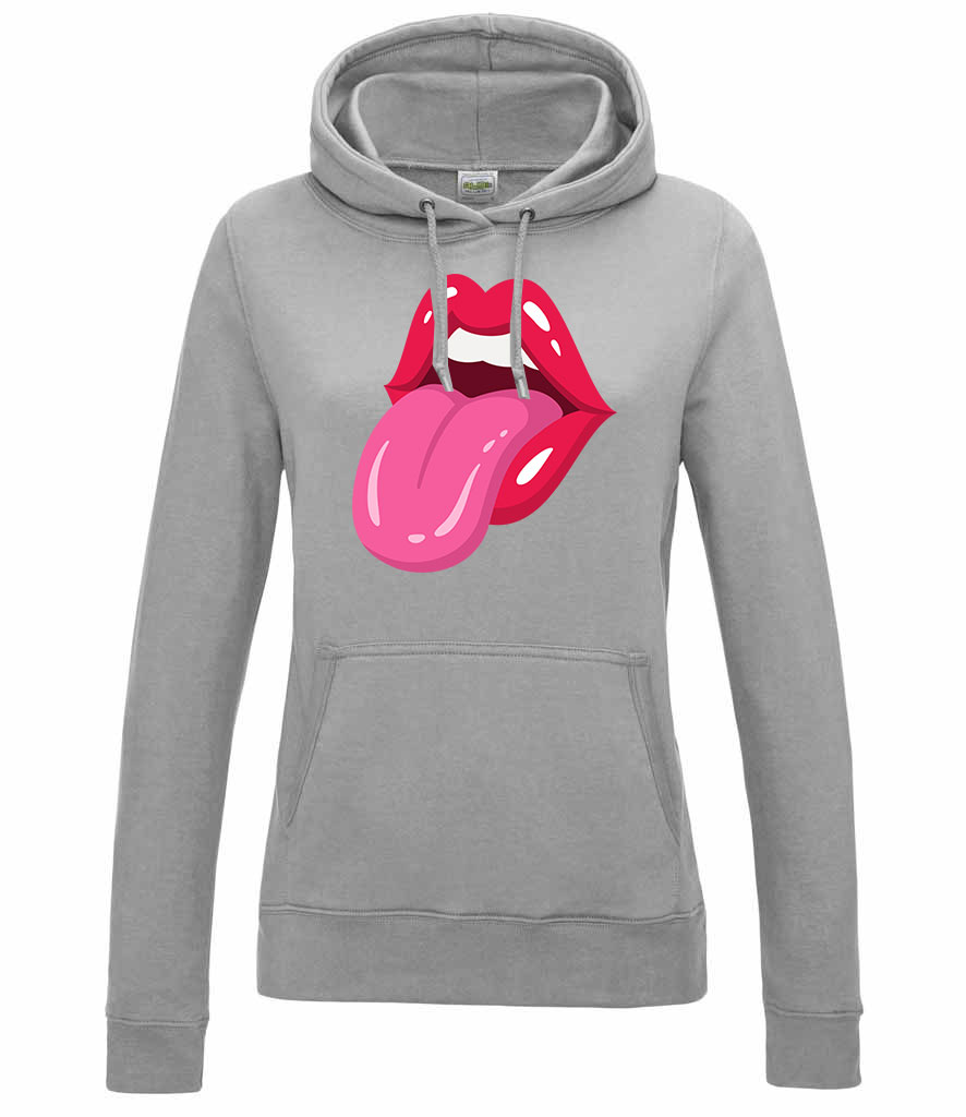 ajak ajkak nyelv lips Sportszürke Női Kapucnis Pulóver