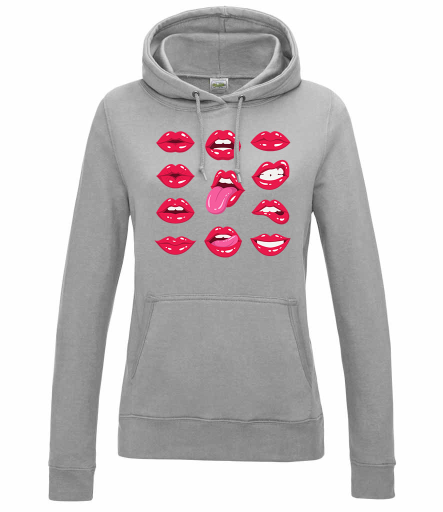 lips ajak ajkak száj nyelv Sportszürke Női Kapucnis Pulóver