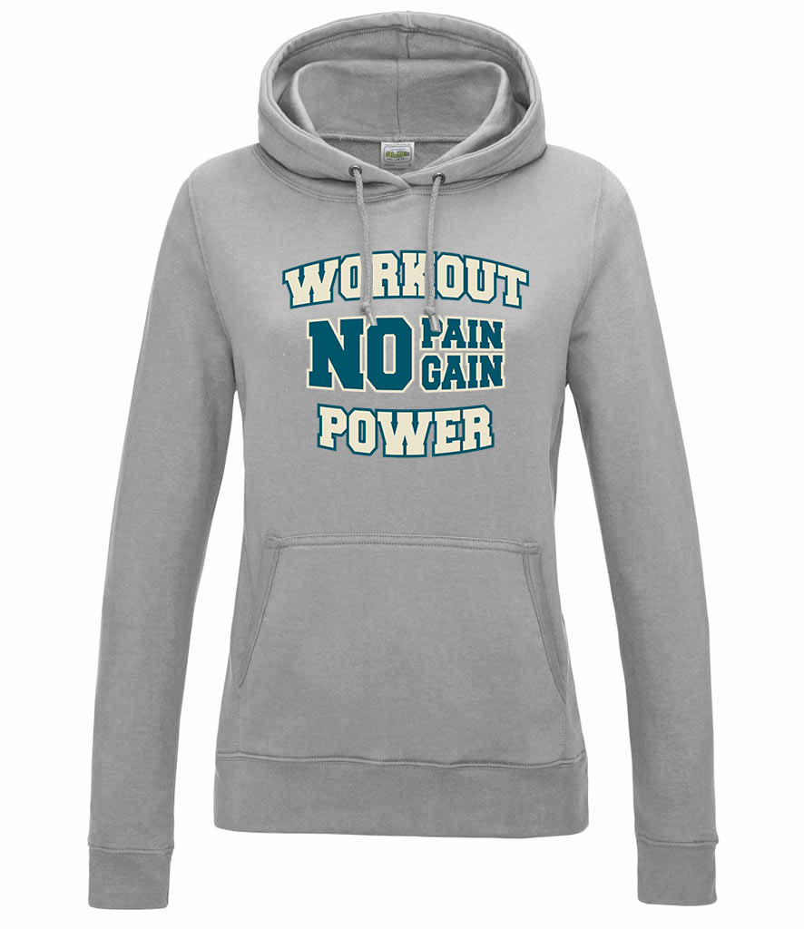 kondi no pain no gain workout Sportszürke Női Kapucnis Pulóver