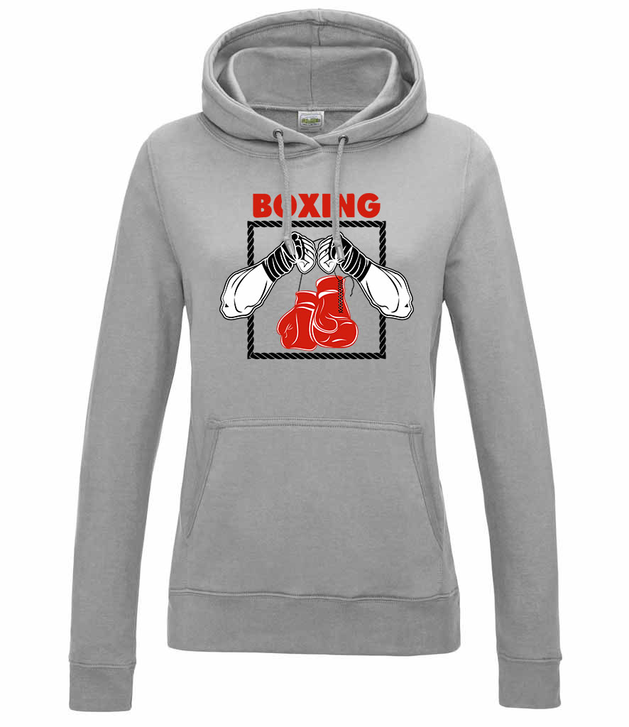 Boxing box Sportszürke Női Kapucnis Pulóver