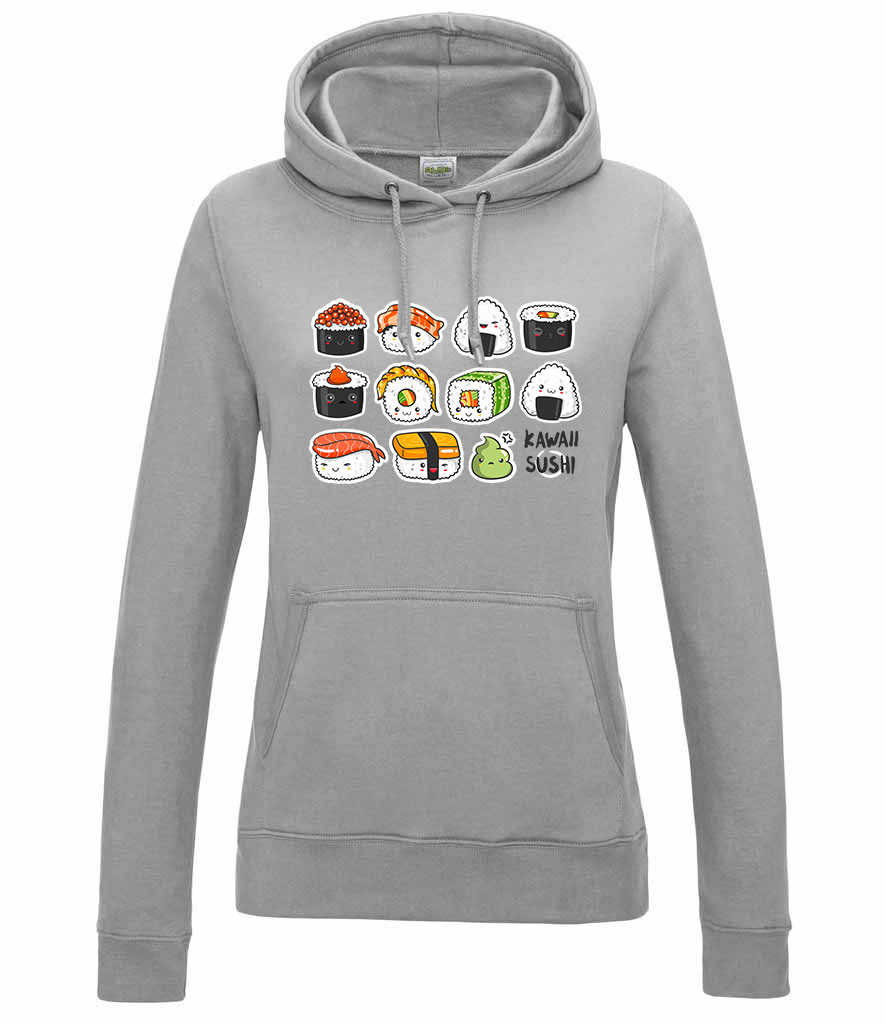 szusi sushi kawaii Sportszürke Női Kapucnis Pulóver