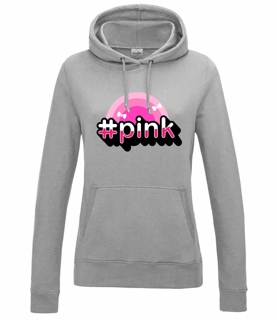 Pink Sportszürke Női Kapucnis Pulóver
