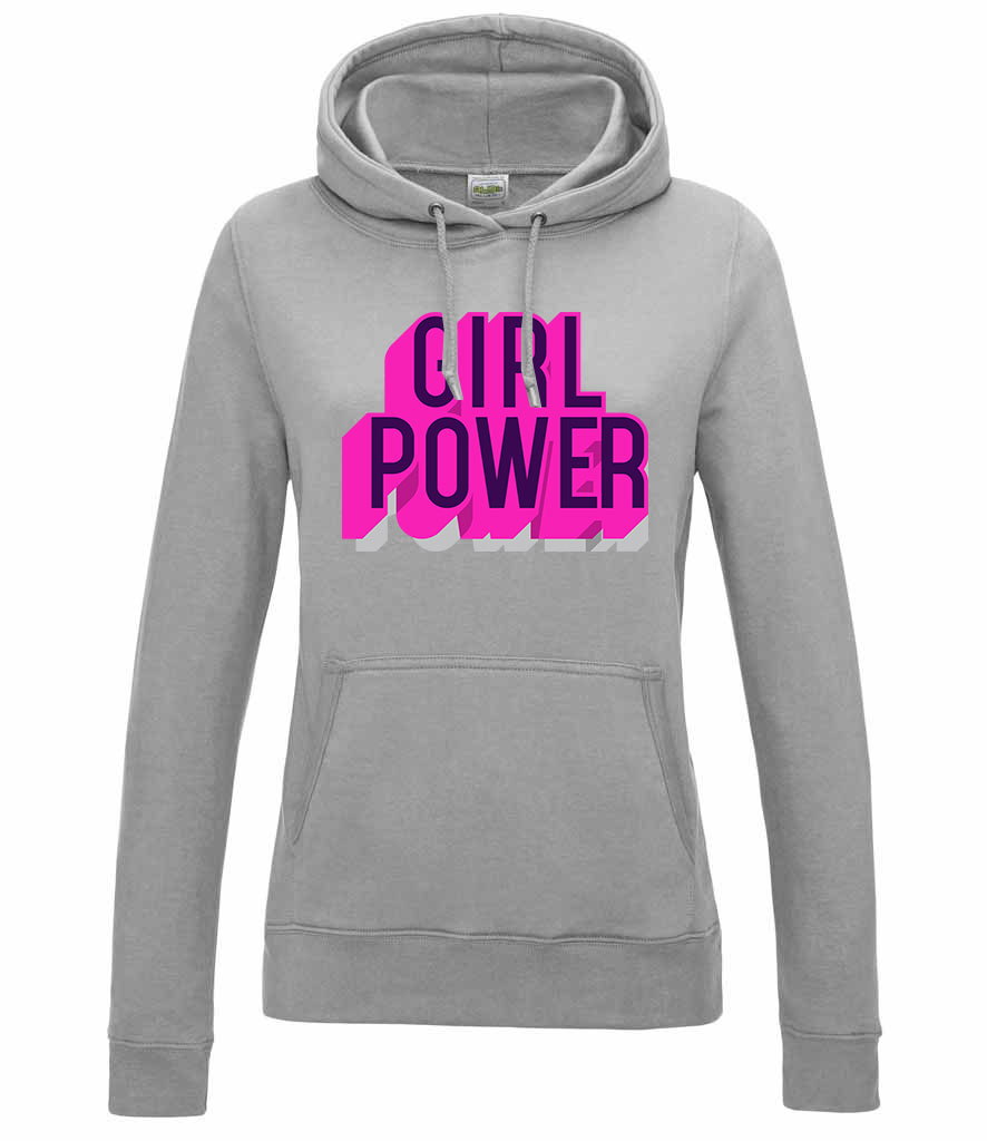 girl power grl pwr Sportszürke Női Kapucnis Pulóver