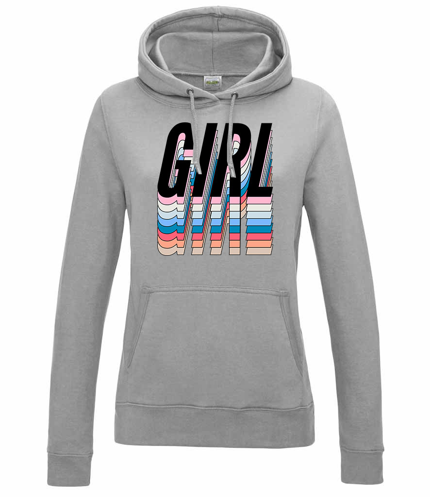 GIRL girl power grl pwr Sportszürke Női Kapucnis Pulóver