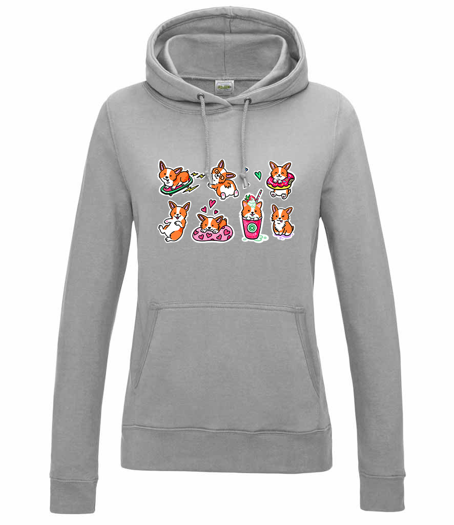 Corgi korgi corgik Sportszürke Női Kapucnis Pulóver