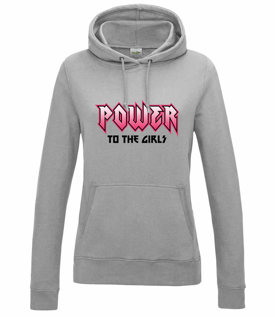 power to the girls girl power Sportszürke Női Kapucnis Pulóver
