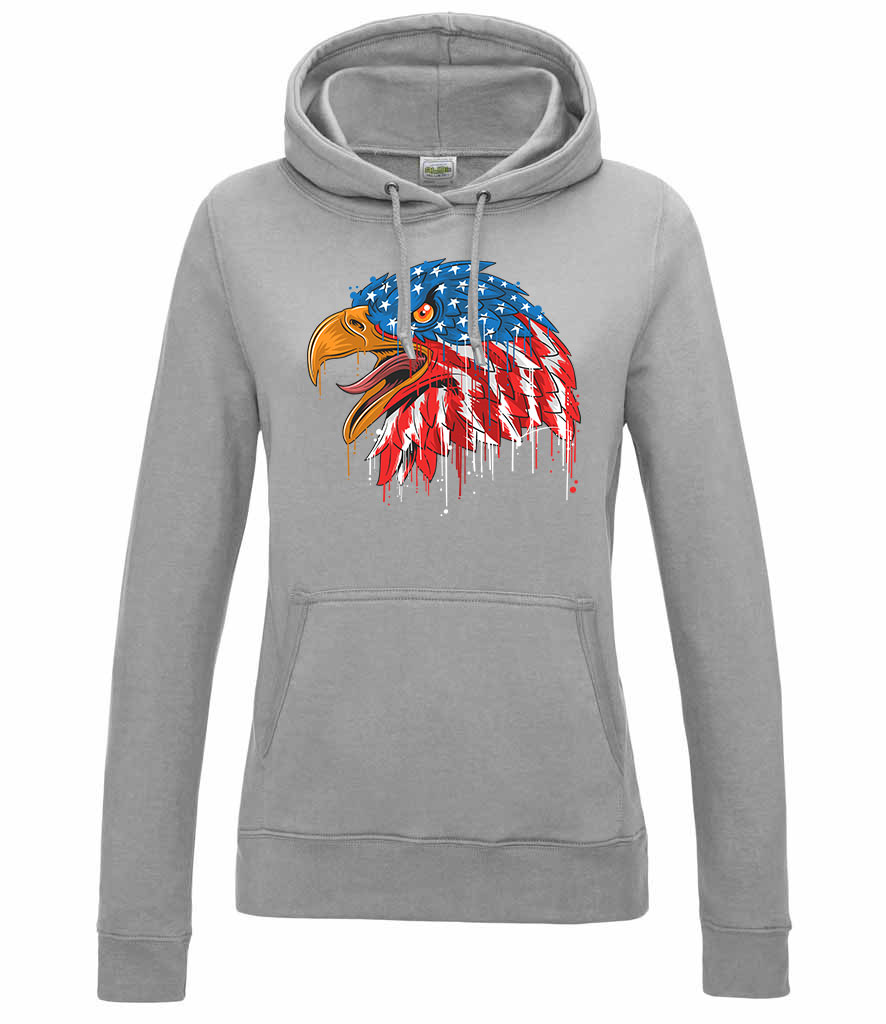 Amerikai Sas Sportszürke Női Kapucnis Pulóver