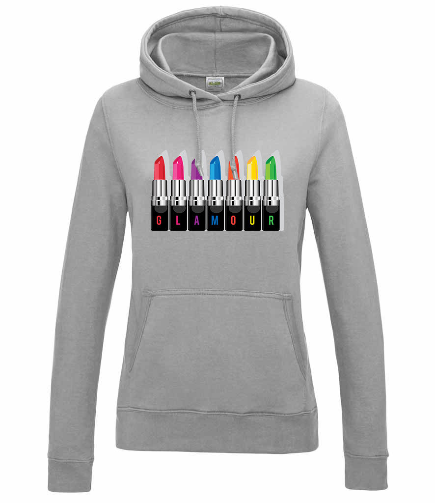 glamour lipstick lips rúzs Sportszürke Női Kapucnis Pulóver