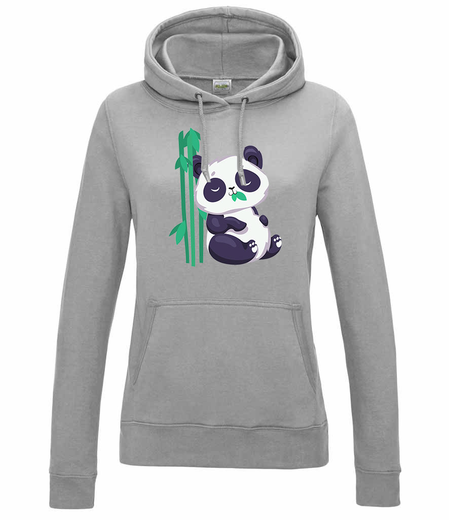 cuki panda pandás bambusz Sportszürke Női Kapucnis Pulóver