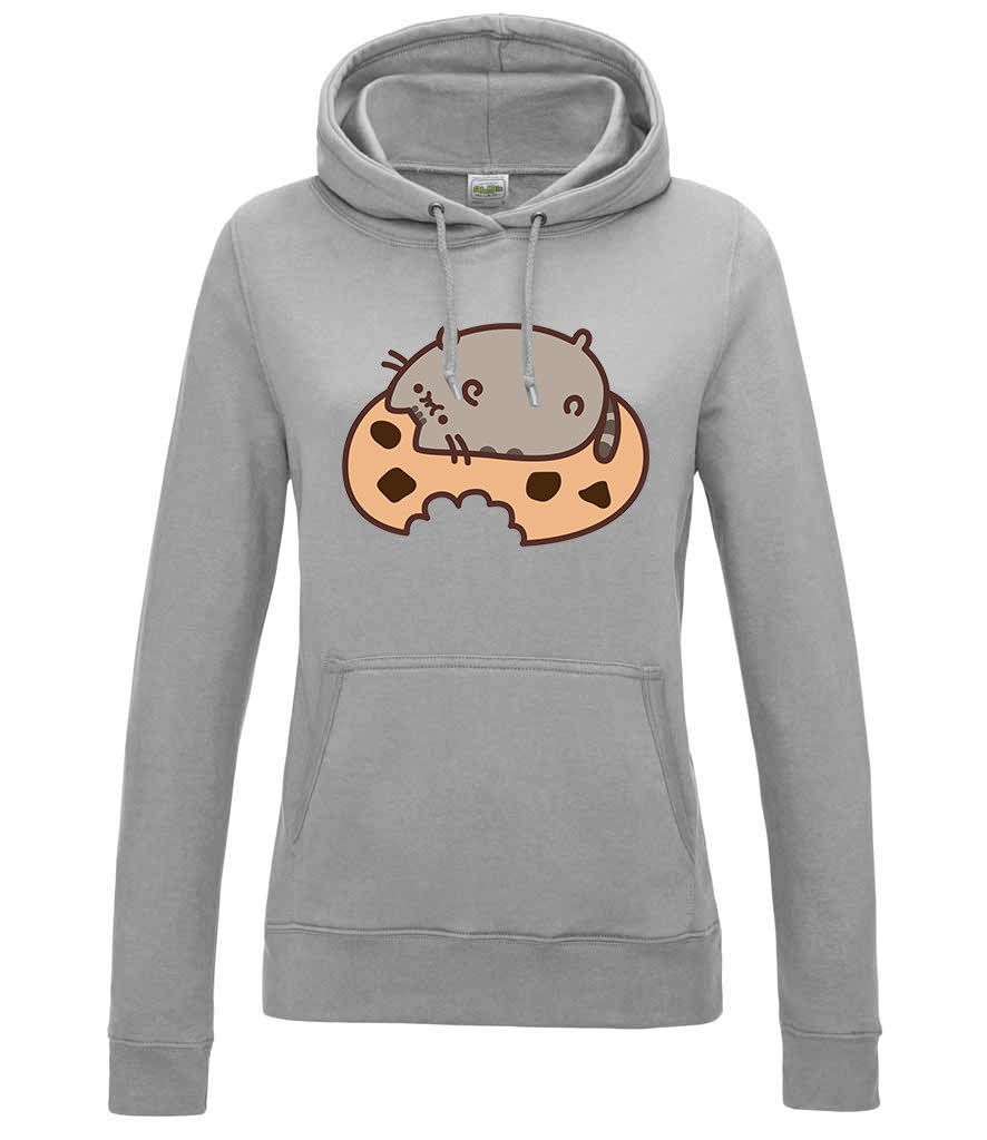 pusheen macska macskás cica cicás Sportszürke Női Kapucnis Pulóver