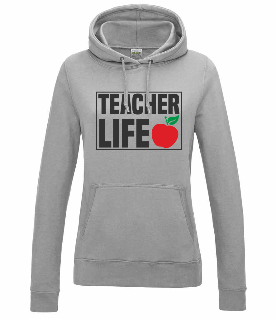 teacher life tanár Sportszürke Női Kapucnis Pulóver