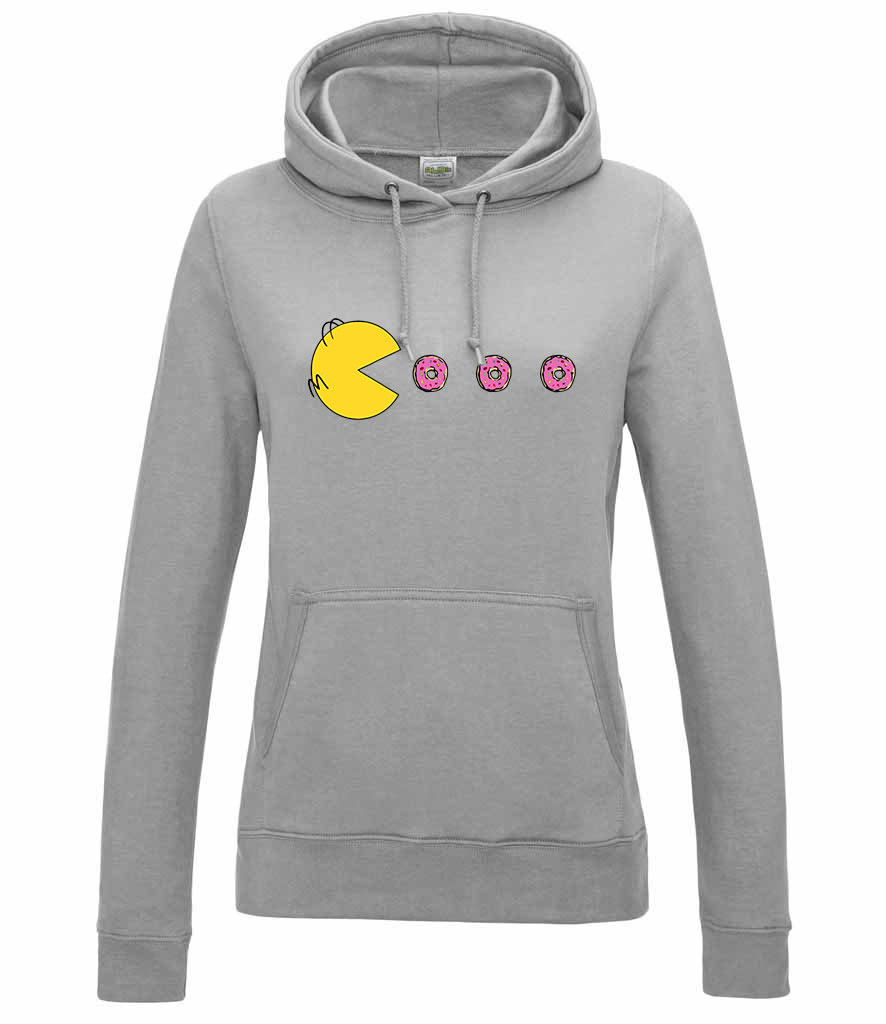 pac man fánk homer Sportszürke Női Kapucnis Pulóver