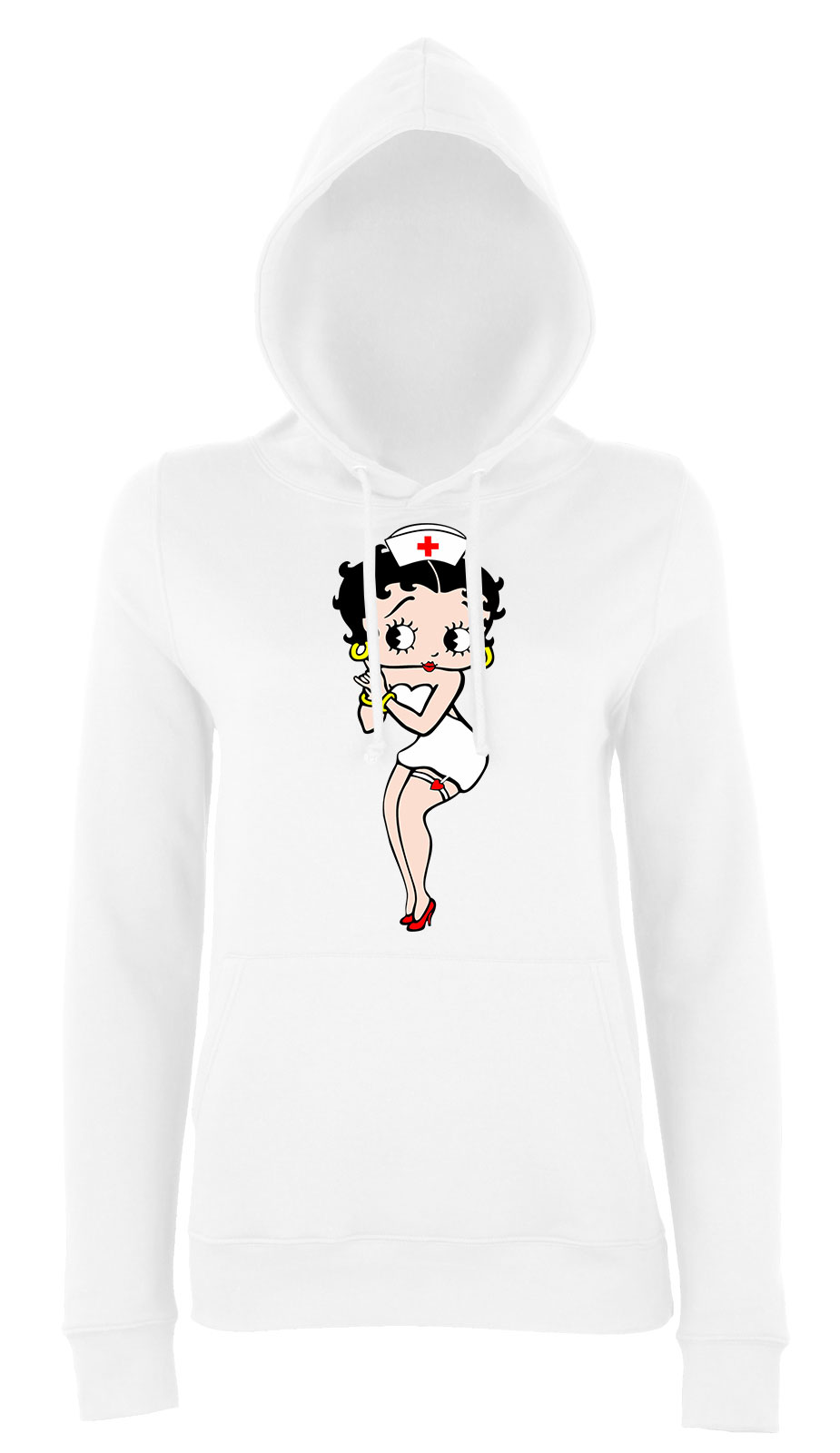 Betty Boop Fehér Női Kapucnis Pulóver