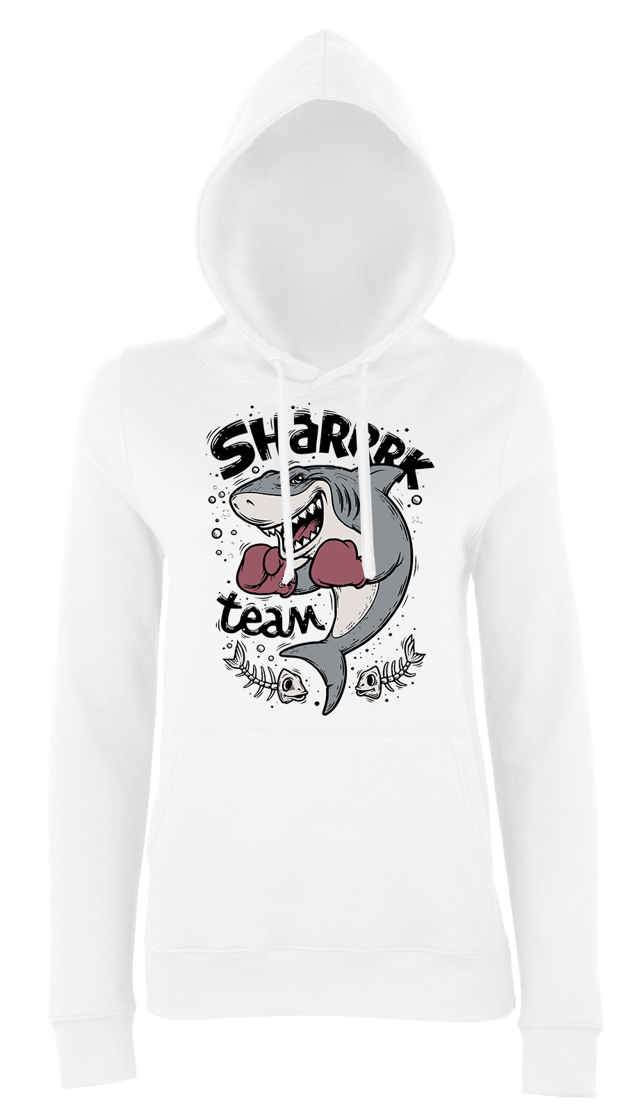 cápa shark team box Fehér Női Kapucnis Pulóver