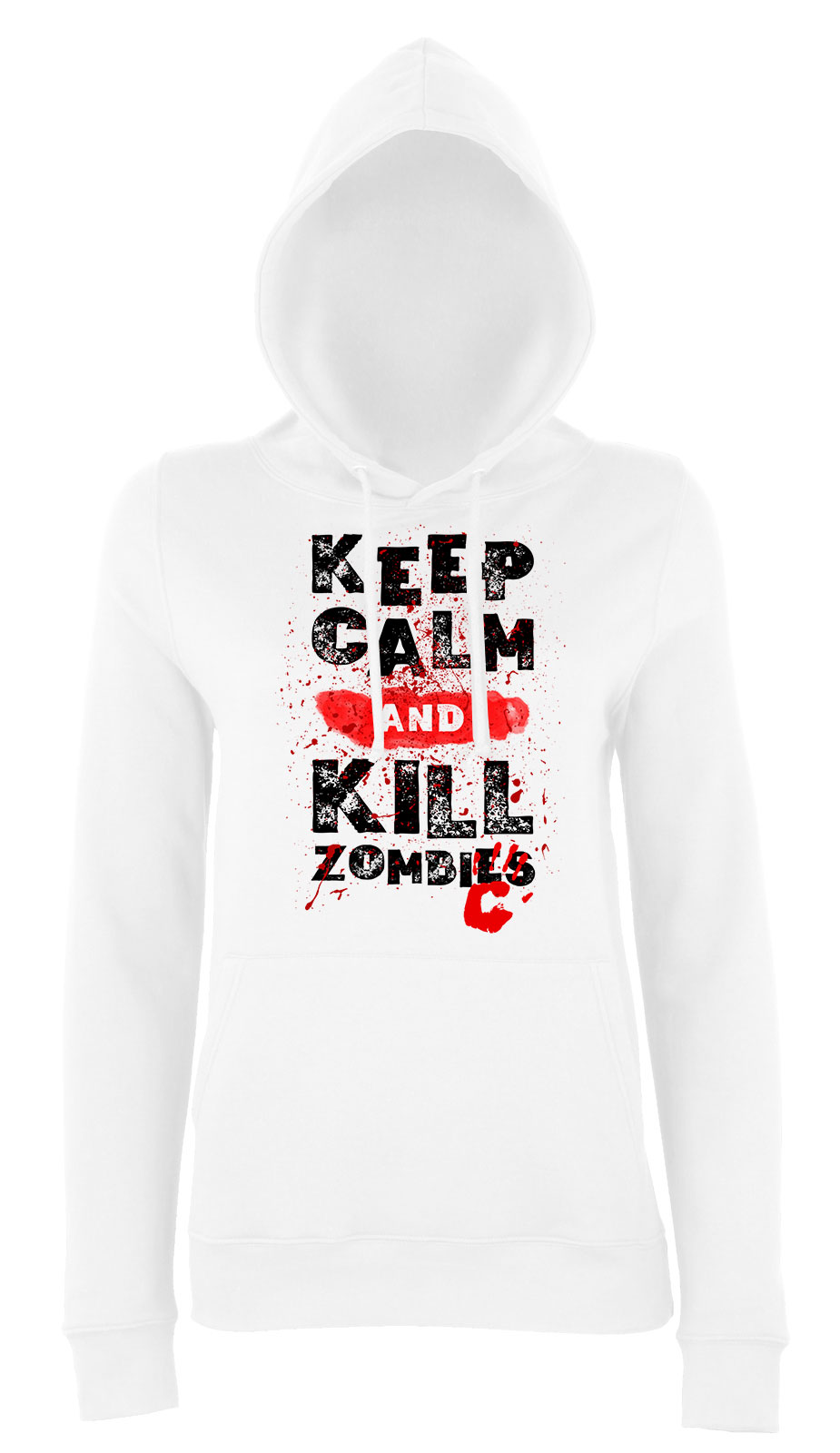 zombi zombik humor Fehér Női Kapucnis Pulóver