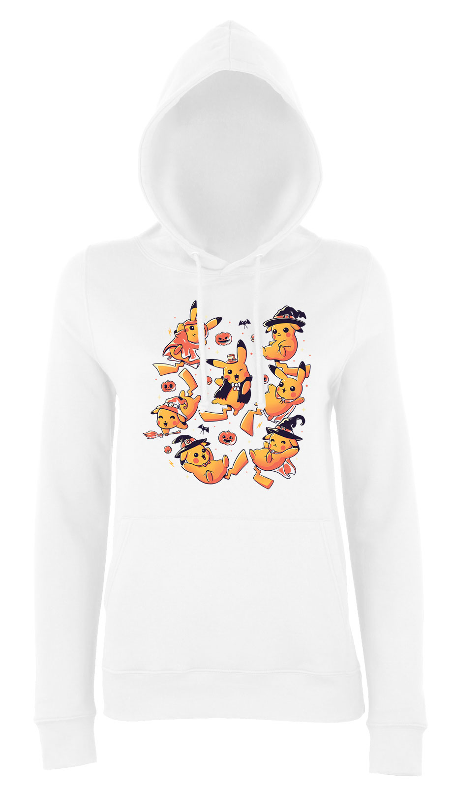 halloween pikachu Fehér Női Kapucnis Pulóver