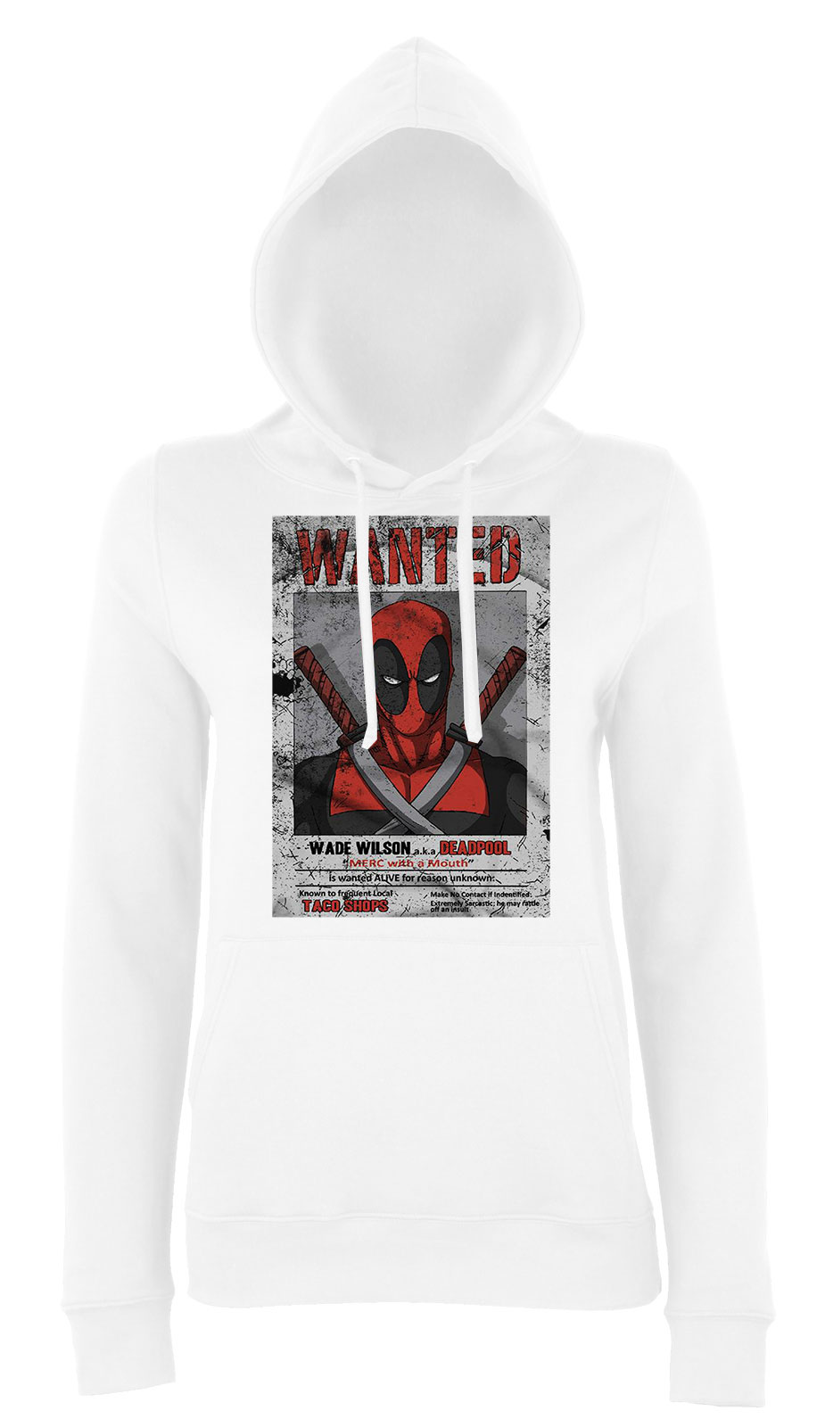 deadpool wade wilson Fehér Női Kapucnis Pulóver