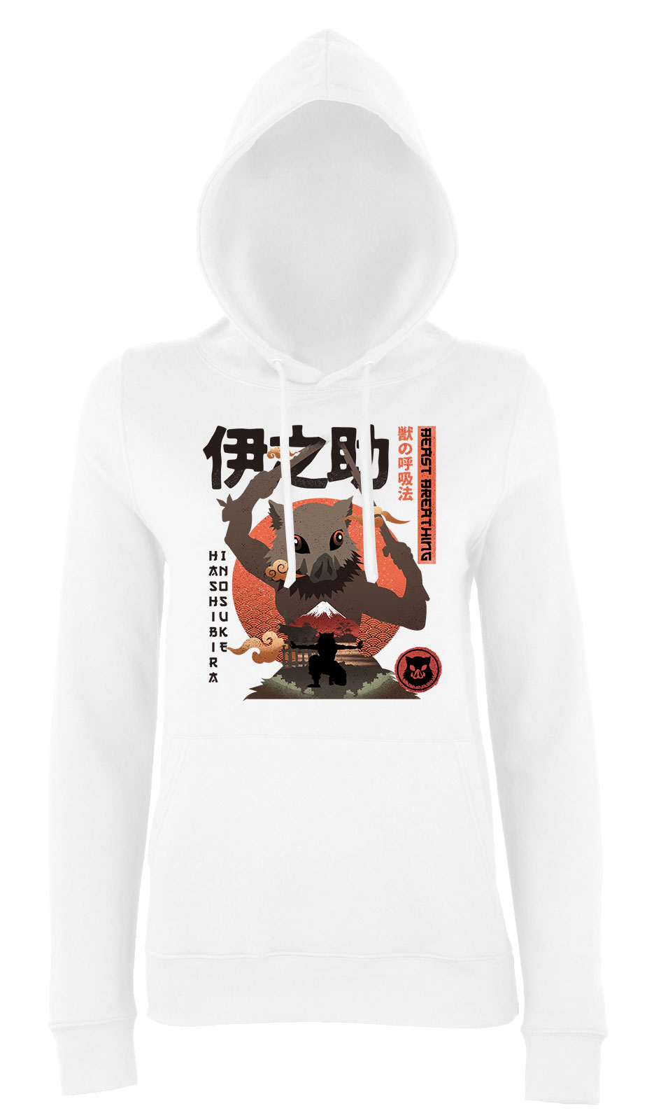 demon slayer inosuke Fehér Női Kapucnis Pulóver